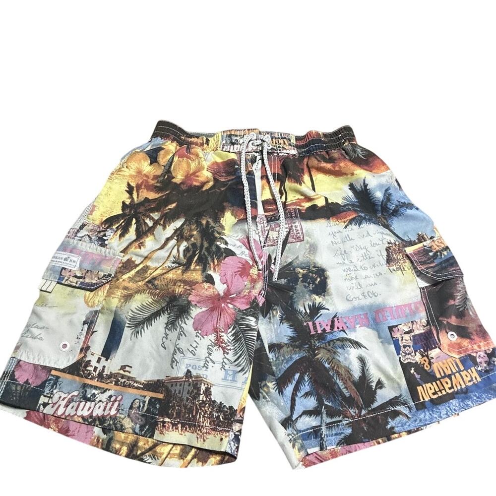 Caribbean Joe Men's size Medium tropical swim shorts